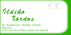 ildiko kordos business card